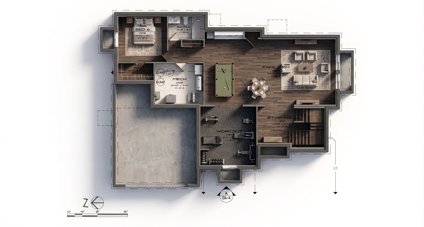 Basement Plan Rendering