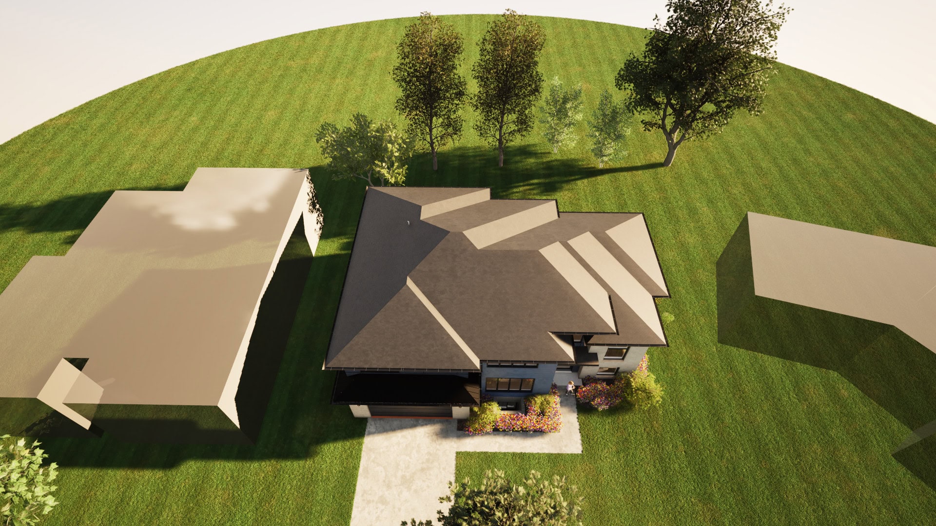 Aerial front rendering