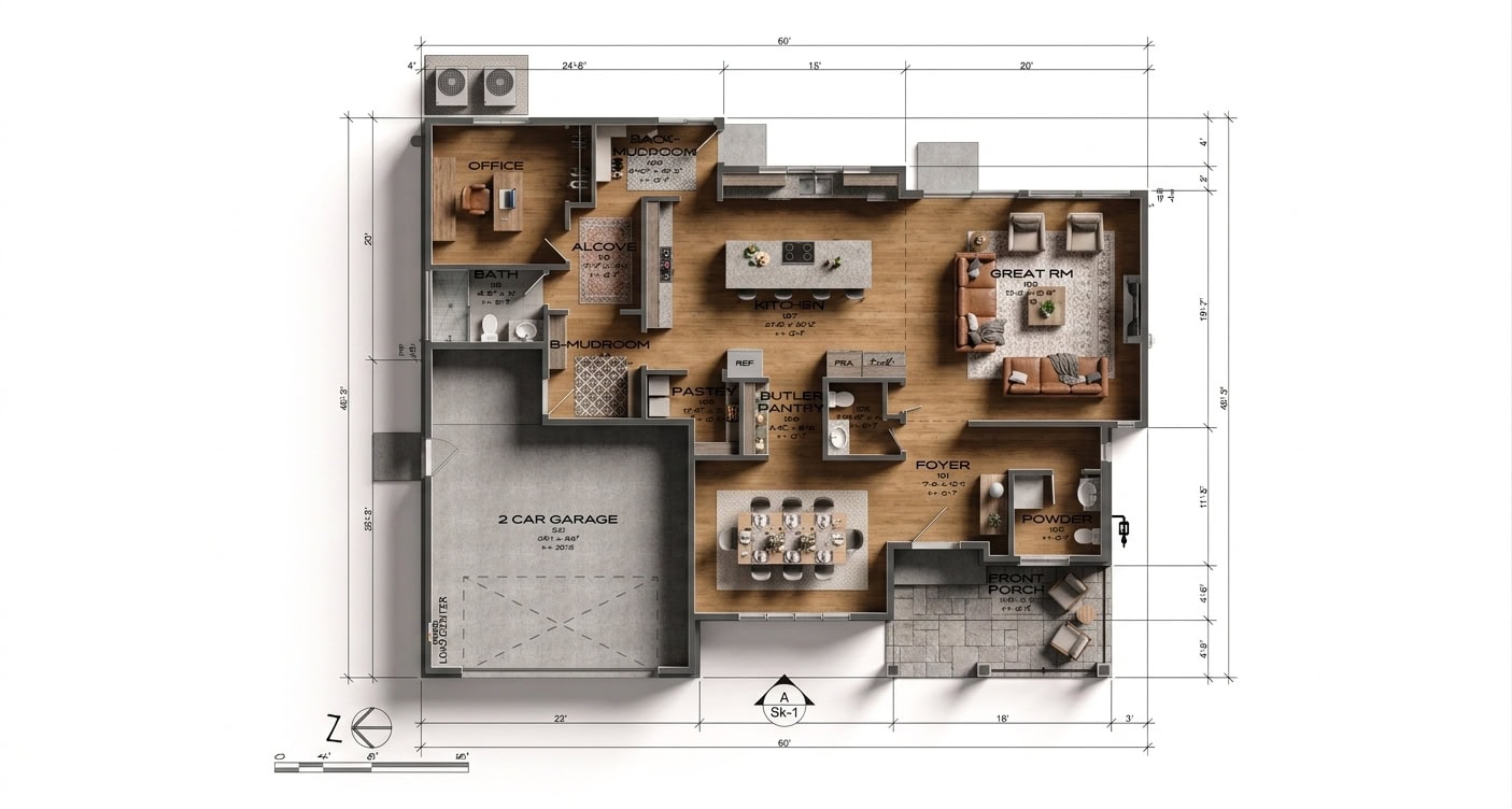 First Fllor Plan Rendering