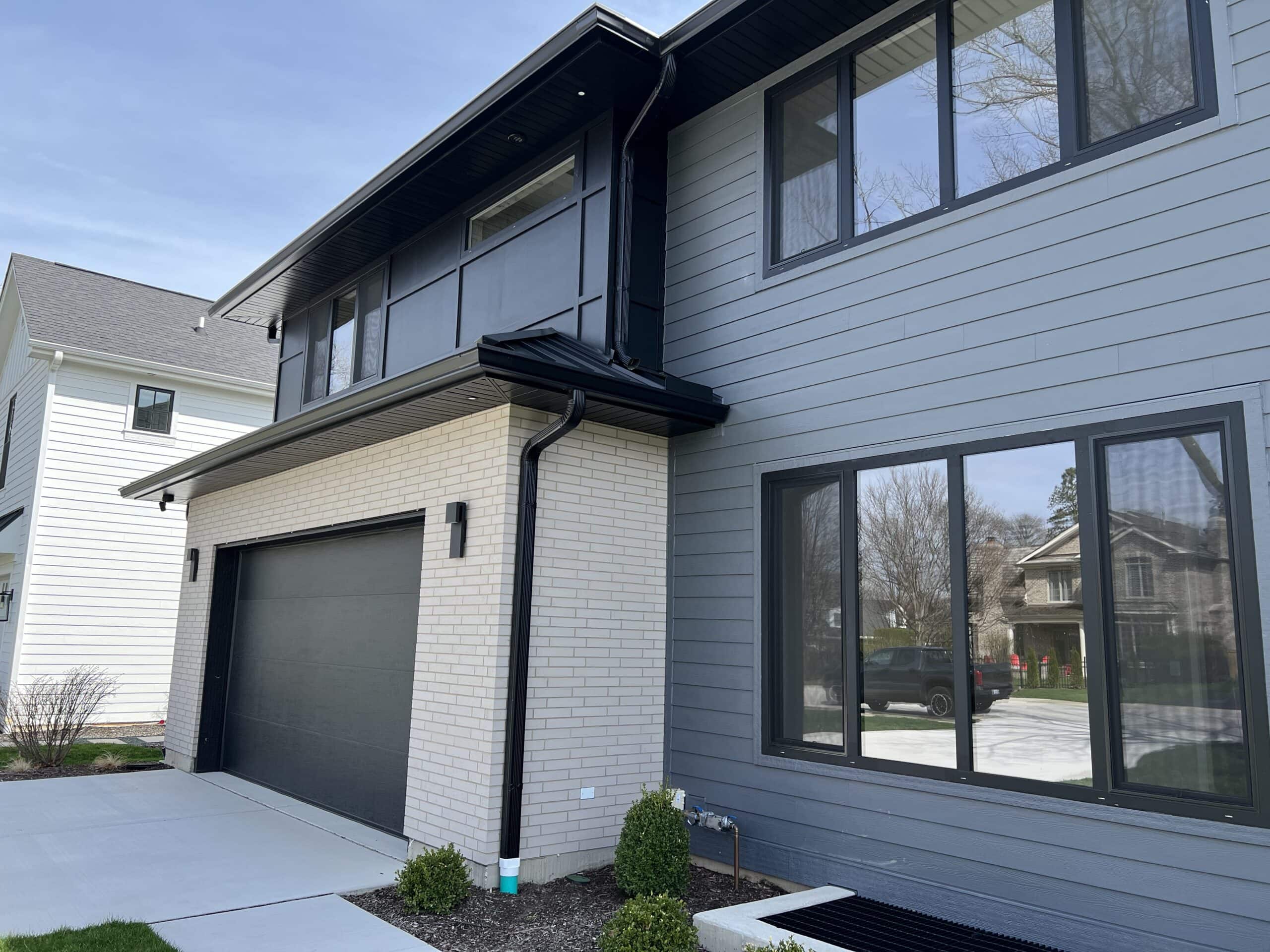 Front view garage corner
